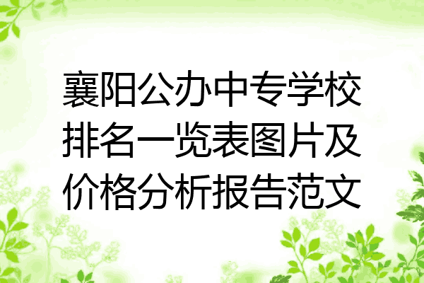 襄阳公办中专学校排名一览表图片及价格分析报告范文