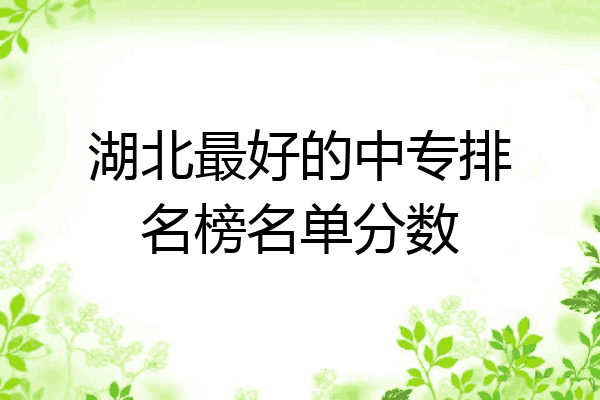 湖北最好的中专排名榜名单分数