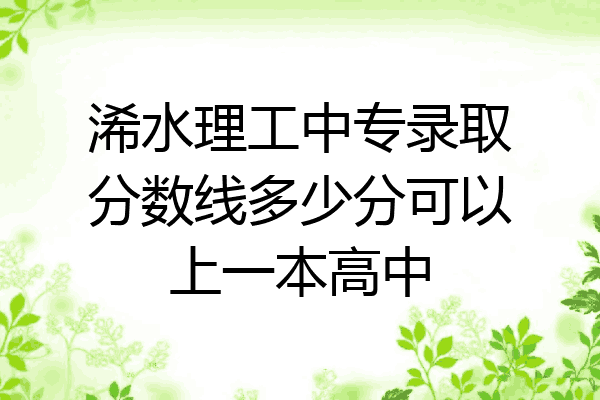 浠水理工中专录取分数线多少分可以上一本高中