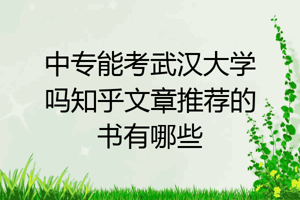中专能考武汉大学吗知乎文章推荐的书有哪些