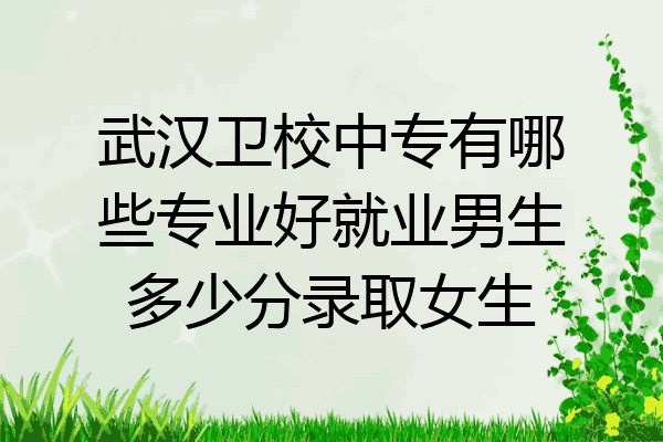 武汉卫校中专有哪些专业好就业男生多少分录取女生