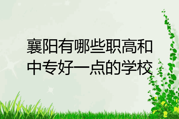 襄阳有哪些职高和中专好一点的学校