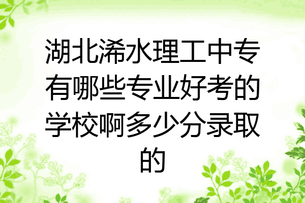 湖北浠水理工中专有哪些专业好考的学校啊多少分录取的