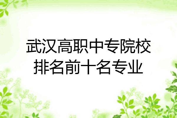 武汉高职中专院校排名前十名专业