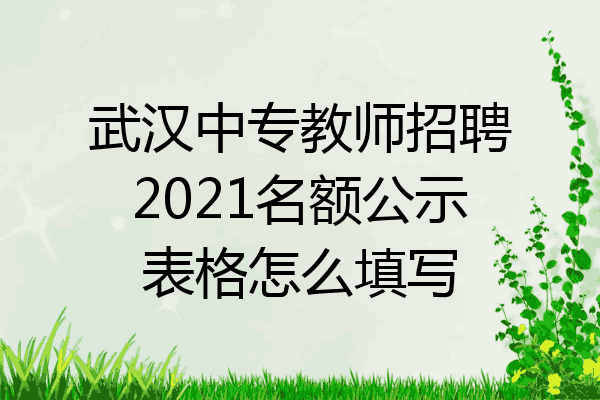 武汉中专教师招聘2021名额公示表格怎么填写