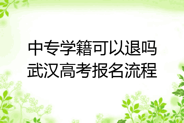 中专学籍可以退吗武汉高考报名流程