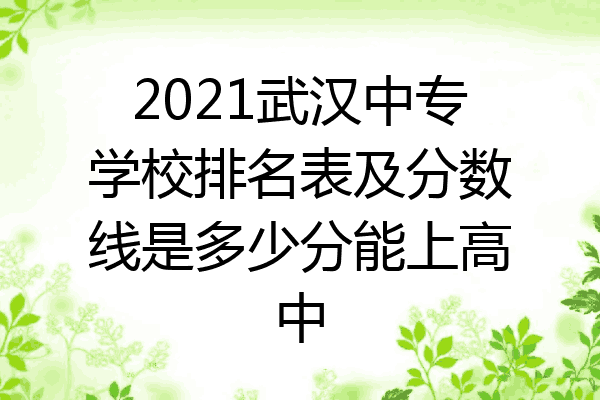 2021武汉中专学校排名表及分数线是多少分能上高中