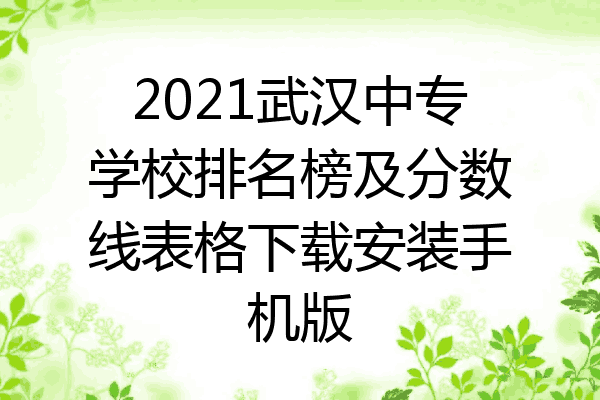 2021武汉中专学校排名榜及分数线表格下载安装手机版