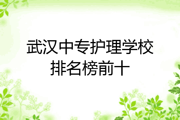 武汉中专护理学校排名榜前十