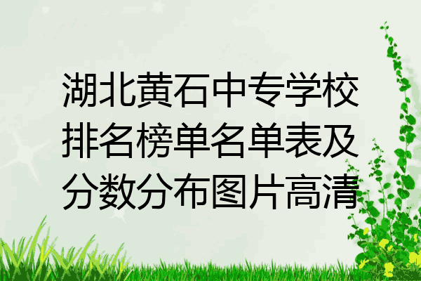 湖北黄石中专学校排名榜单名单表及分数分布图片高清