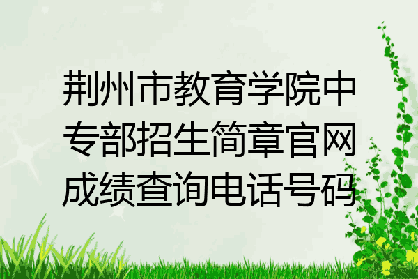 荆州市教育学院中专部招生简章官网成绩查询电话号码