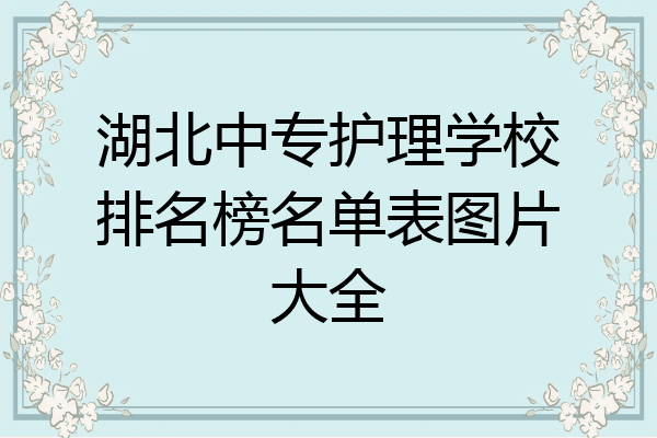 湖北中专护理学校排名榜名单表图片大全