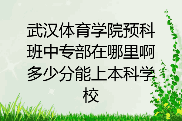 武汉体育学院预科班中专部在哪里啊多少分能上本科学校