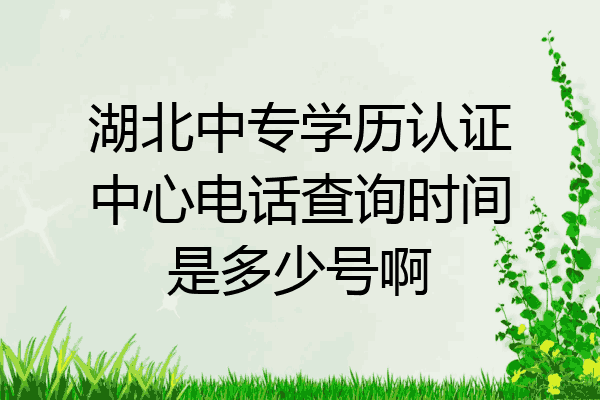 湖北中专学历认证中心电话查询时间是多少号啊