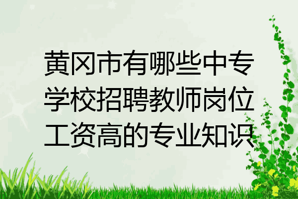 黄冈市有哪些中专学校招聘教师岗位工资高的专业知识