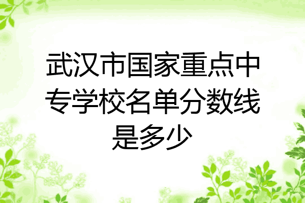 武汉市国家重点中专学校名单分数线是多少