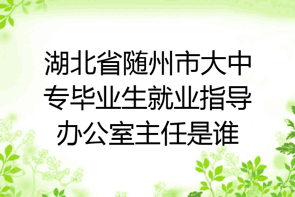 湖北省随州市大中专毕业生就业指导办公室主任是谁