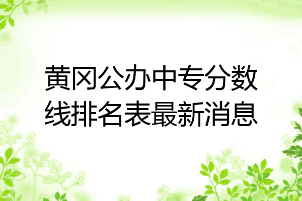 黄冈公办中专分数线排名表最新消息
