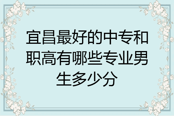 宜昌最好的中专和职高有哪些专业男生多少分