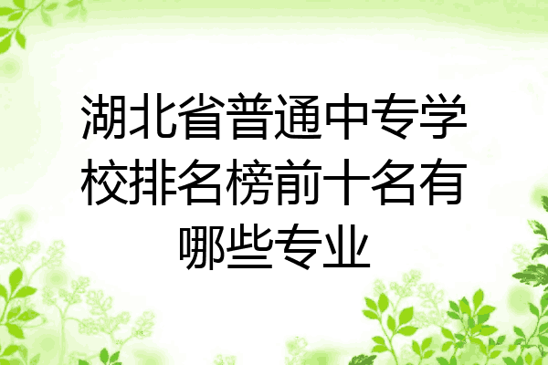 湖北省普通中专学校排名榜前十名有哪些专业