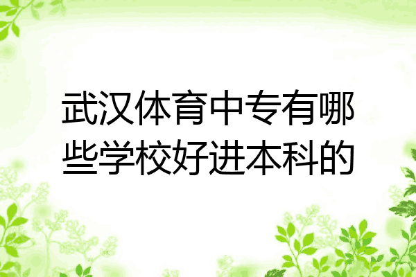 武汉体育中专有哪些学校好进本科的