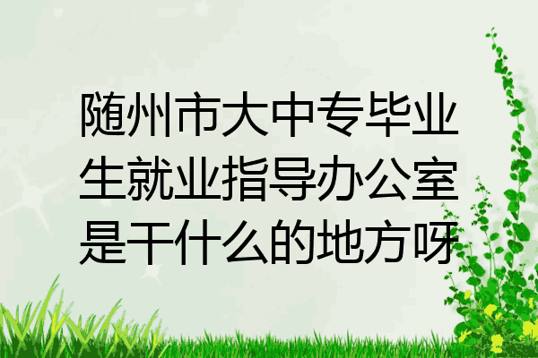 随州市大中专毕业生就业指导办公室是干什么的地方呀