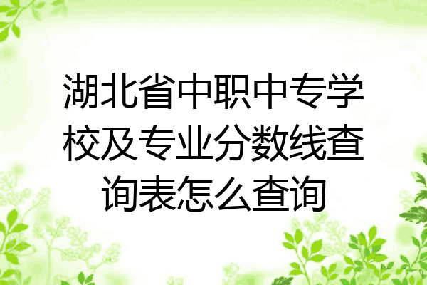 湖北省中职中专学校及专业分数线查询表怎么查询