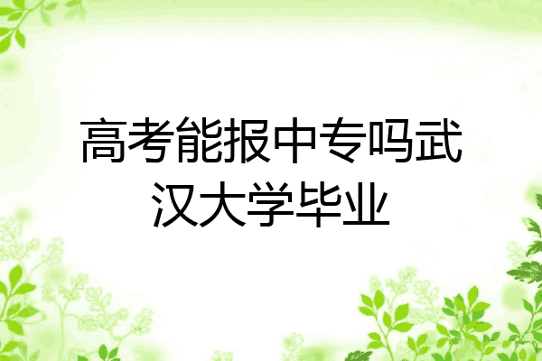 高考能报中专吗武汉大学毕业