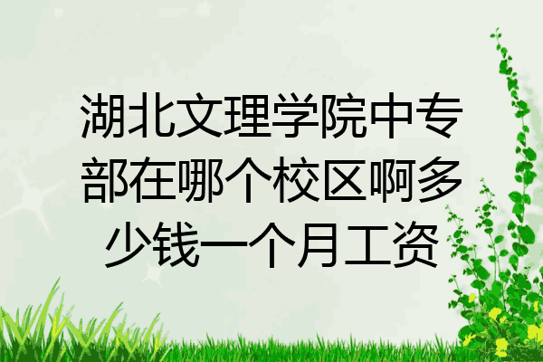 湖北文理学院中专部在哪个校区啊多少钱一个月工资
