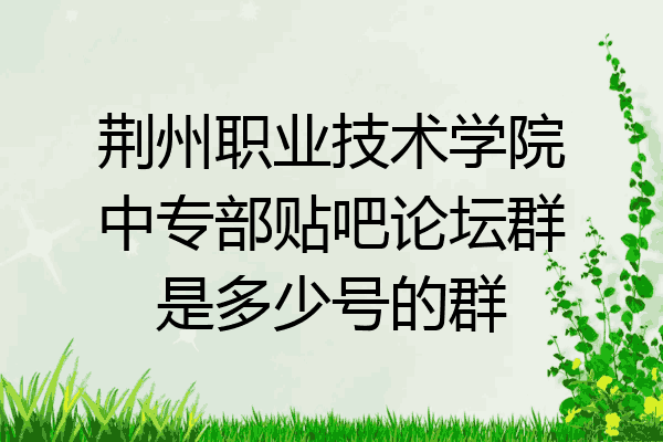 荆州职业技术学院中专部贴吧论坛群是多少号的群