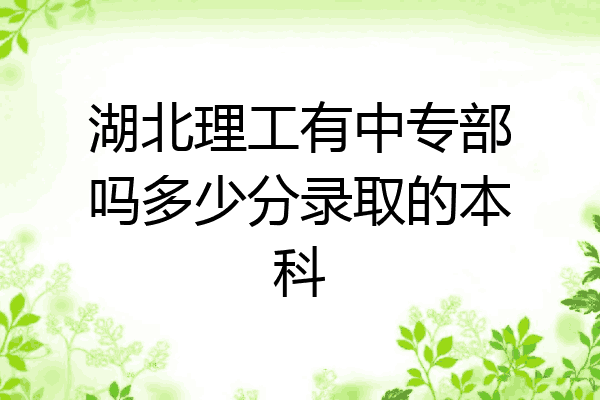 湖北理工有中专部吗多少分录取的本科