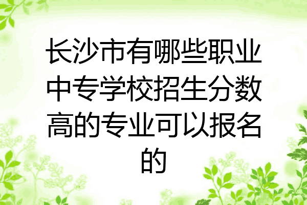长沙市有哪些职业中专学校招生分数高的专业可以报名的