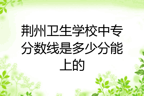 荆州卫生学校中专分数线是多少分能上的