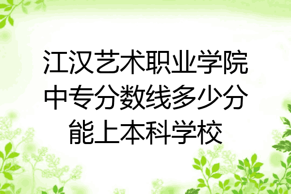 江汉艺术职业学院中专分数线多少分能上本科学校