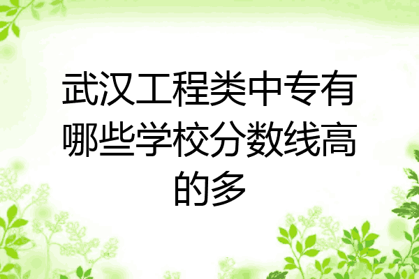 武汉工程类中专有哪些学校分数线高的多