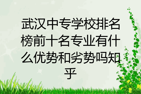 武汉中专学校排名榜前十名专业有什么优势和劣势吗知乎