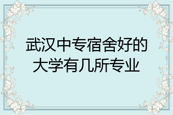 武汉中专宿舍好的大学有几所专业