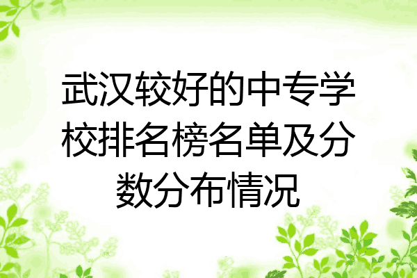 武汉较好的中专学校排名榜名单及分数分布情况