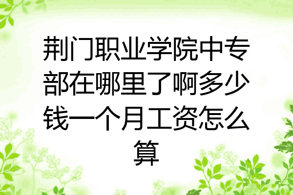 荆门职业学院中专部在哪里了啊多少钱一个月工资怎么算