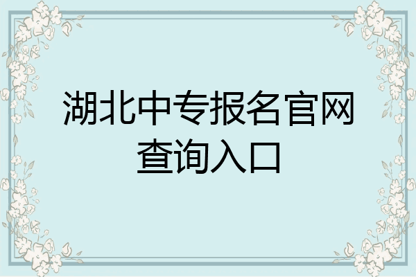 湖北中专报名官网查询入口