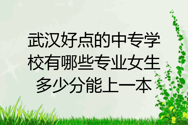 武汉好点的中专学校有哪些专业女生多少分能上一本