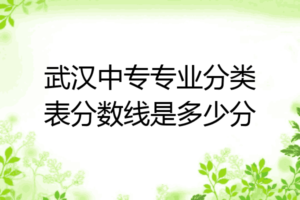 武汉中专专业分类表分数线是多少分