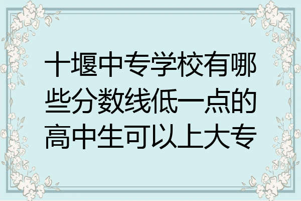 十堰中专学校有哪些分数线低一点的高中生可以上大专