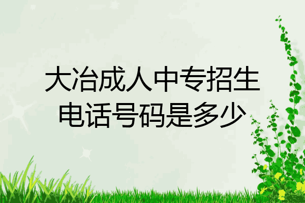 大冶成人中专招生电话号码是多少