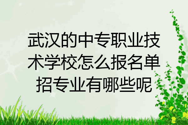 武汉的中专职业技术学校怎么报名单招专业有哪些呢