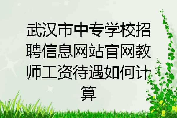 武汉市中专学校招聘信息网站官网教师工资待遇如何计算