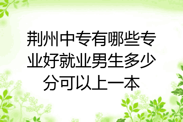 荆州中专有哪些专业好就业男生多少分可以上一本