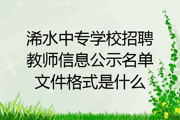 浠水中专学校招聘教师信息公示名单文件格式是什么