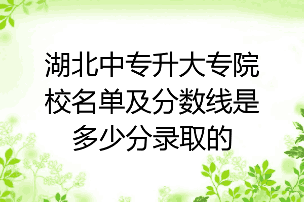 湖北中专升大专院校名单及分数线是多少分录取的