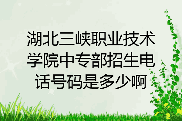 湖北三峡职业技术学院中专部招生电话号码是多少啊